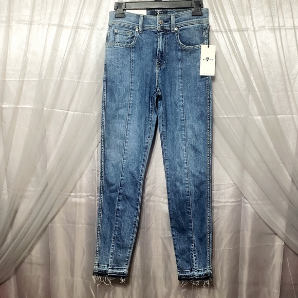 7FAM Sz 25 NWT The Ankle Skinny Super Skinny - Picture 2 of 12